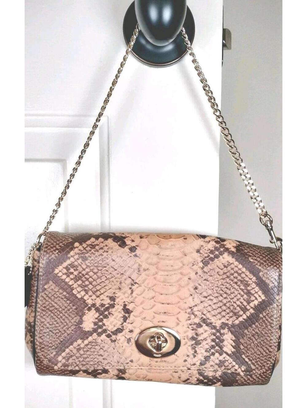 COACH Mini Ruby Snake Print Crossbody Excellent Cond. Exotic Natural Leather